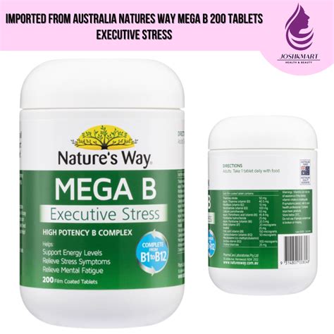 mega b executive stress|Nature's Way Mega B 200 Tablets .